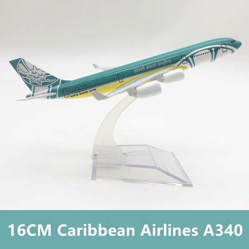 

16CM Diecast Alloy Model Caribbean A340/Pink Colombia A320 Airlines Aircrafts With Stand Collection Display Airplanes Gifts