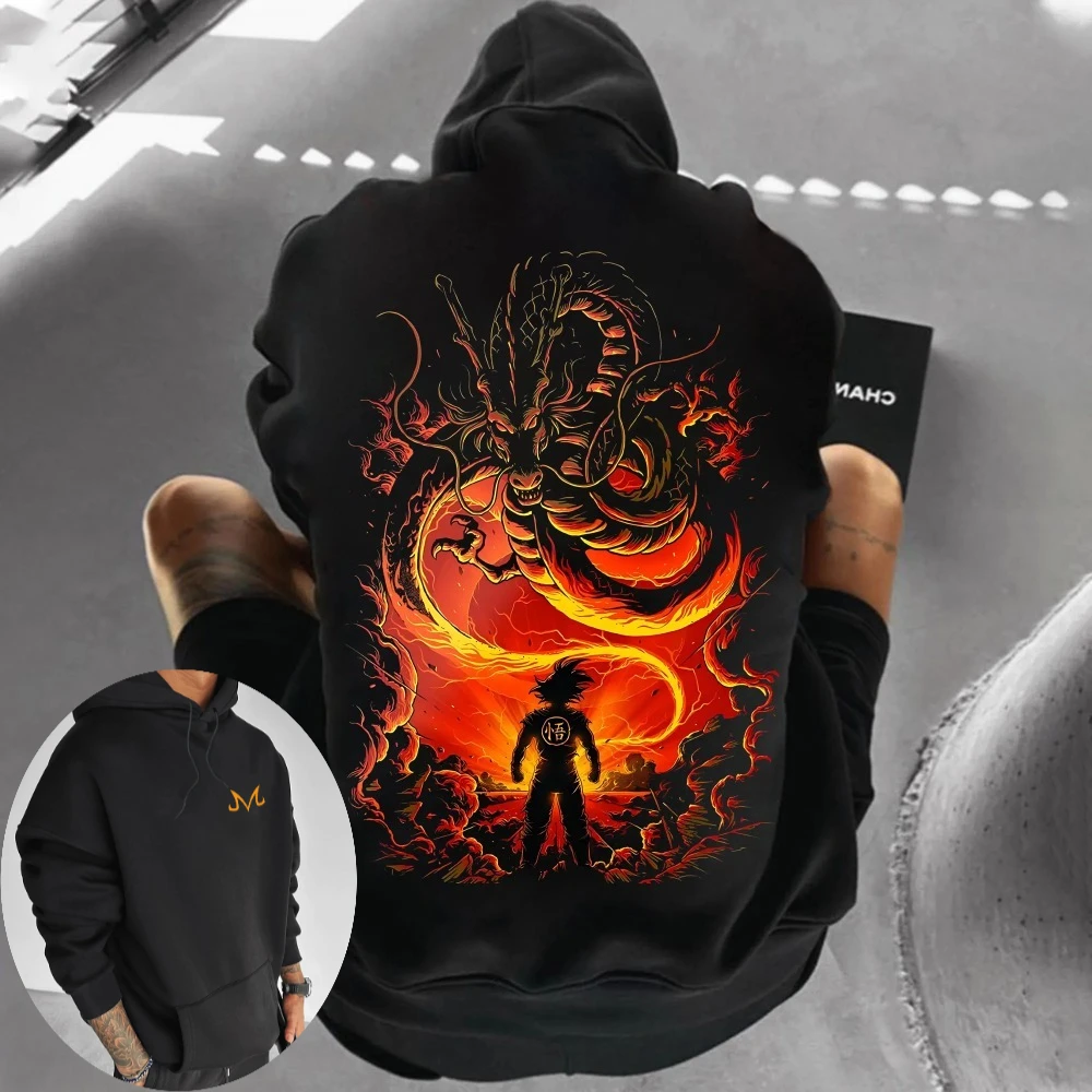 

Мужская толстовка с капюшоном Dragon Ball, свитер Son Goku, японское аниме, весенне-осенняя детская теплая одежда с длинными рукавами для мальчиков и девочек