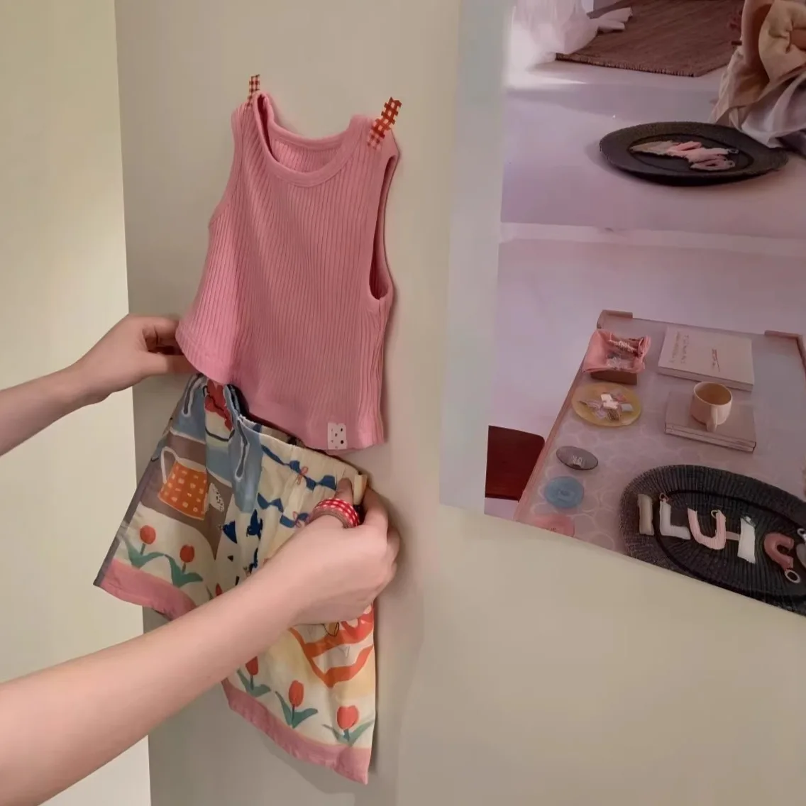 

Two-piece Suit Vest Floral Midi Skirt Grils Children Spring Summer New Fashionable Comfortable All-matching Sweet Cute