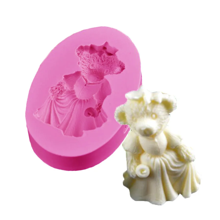Fondant Dried Pace Silicone Mold, Baby Banquet Versatile Lady Bear Cake Mould X027