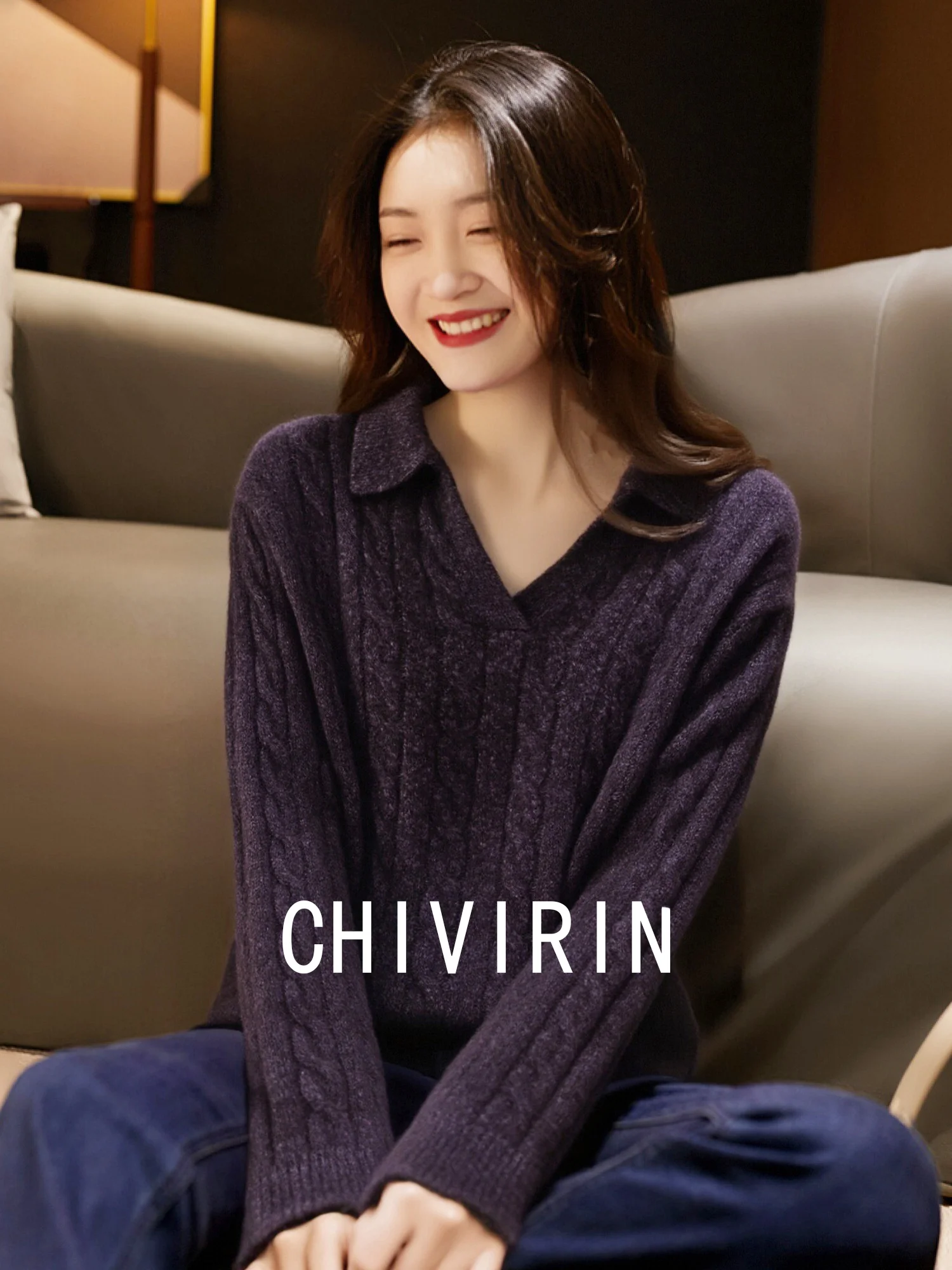 

Kanyun Retro Twisted Ne Sweater Women's Loose Camere Knitted V-ne Top Spring Autumn New Sle Comfortable Warmth Faion