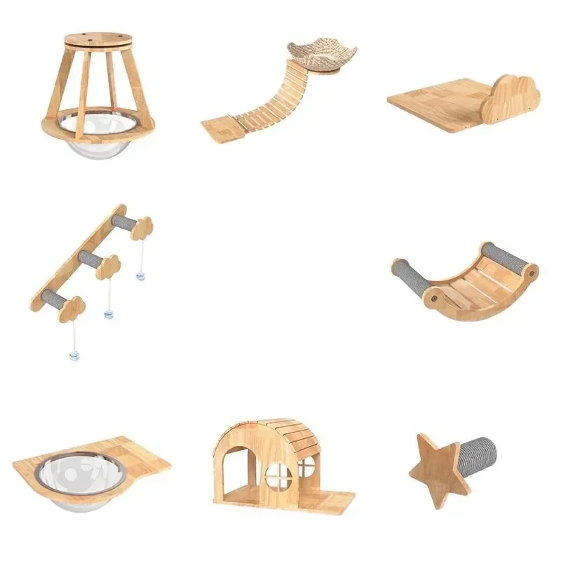 Luxury cat villa panoramic view oversized DIY cat climbing frame accessories cat supplies free combination interior matching