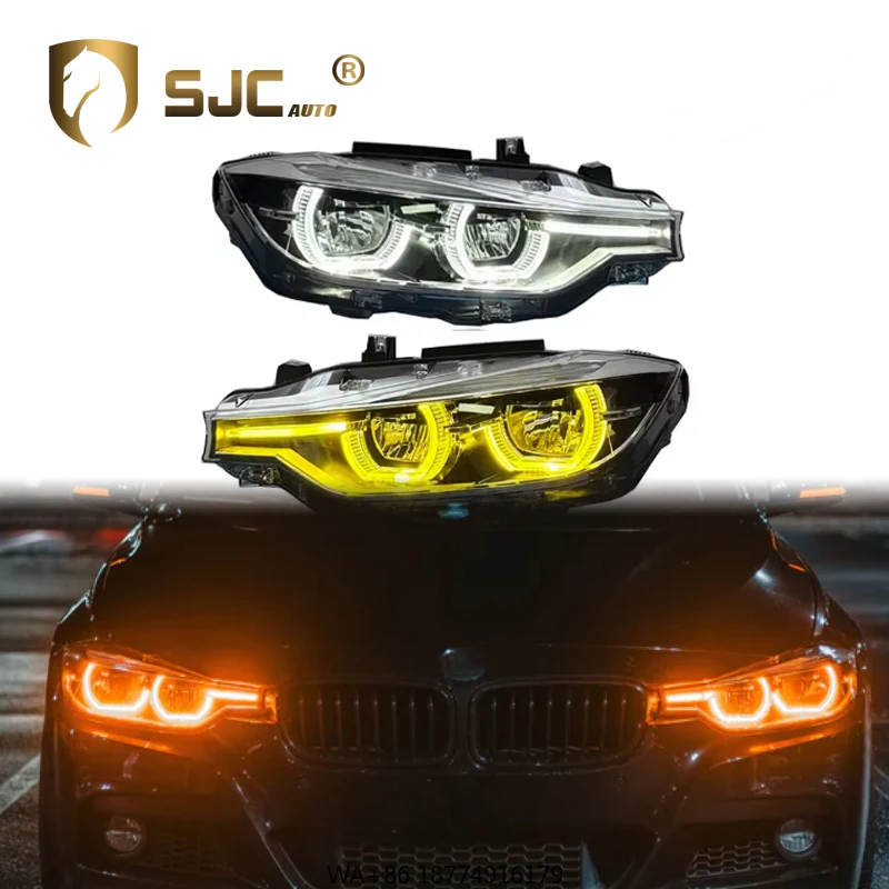 

Автомобильная деталь для 3-й серии F30 F35 Желтый, Белый и Янтарный DRL Светодиодная фара Трехцветная передняя фара DRL в сборе Plug and Play