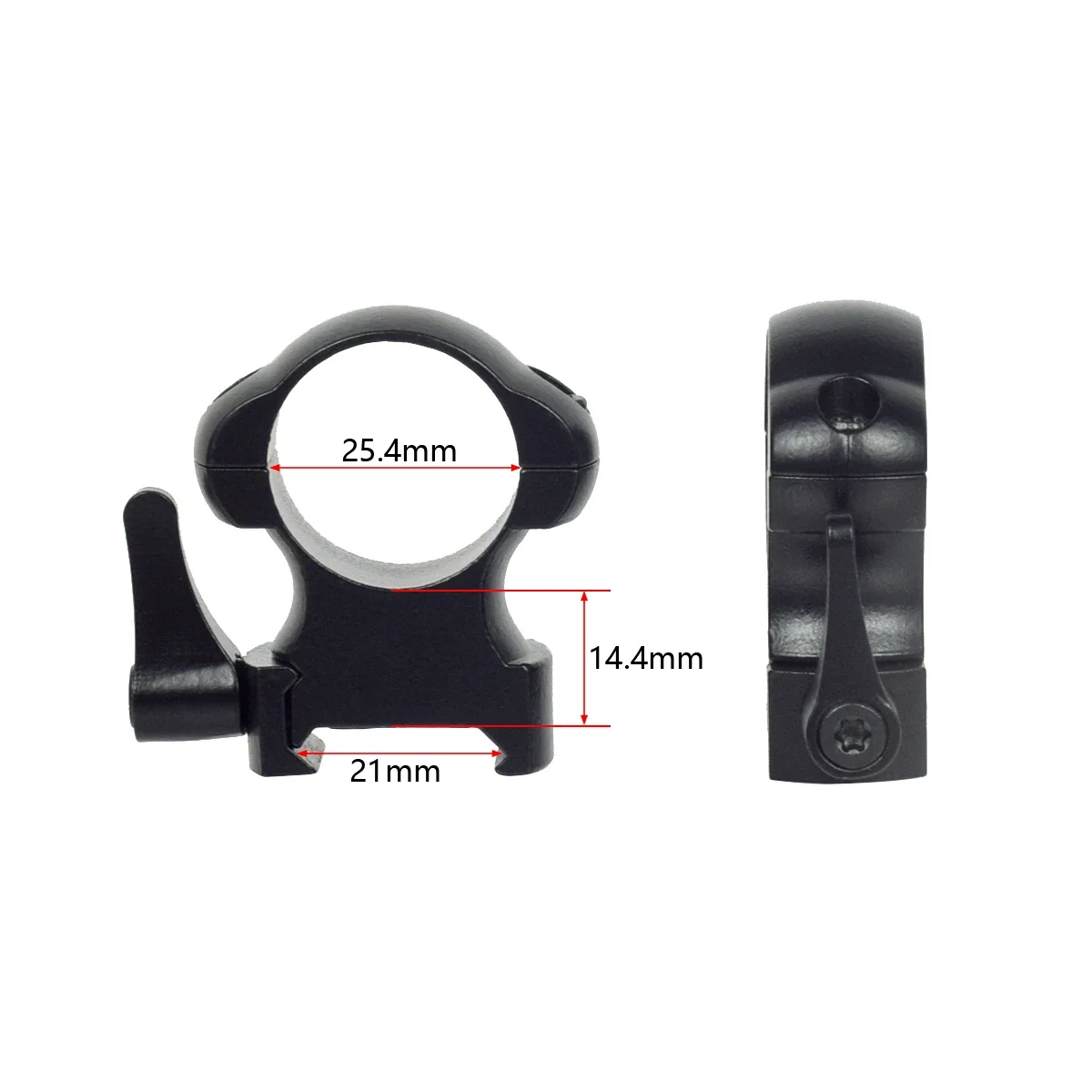 Óptica de aço tático 25.4mm 30mm de diâmetro, anéis de montagem de alcance de desmontagem rápida, perfil baixo, médio e alto, 20mm, montagens de trilho picatinny