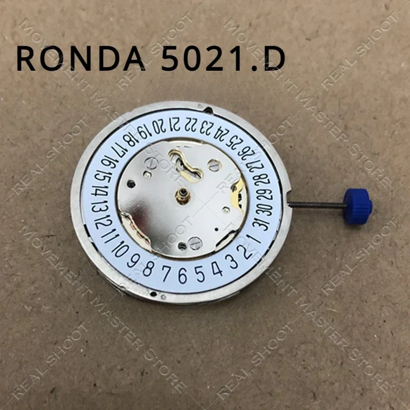 นาฬิกาสวิสใหม่เอี่ยม Ronda 5021.D เงินเคลื่อนไหว5-PIN อุปกรณ์5021D การเคลื่อนไหว