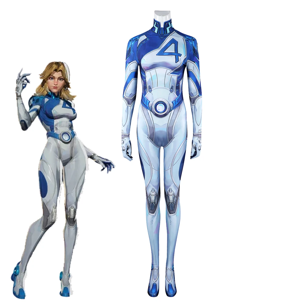 

Game Invisible Cosplay Susan Storm Woman Costume Woman's Zentai Jumpsuit Halloween Cosshow Party Bodysuit