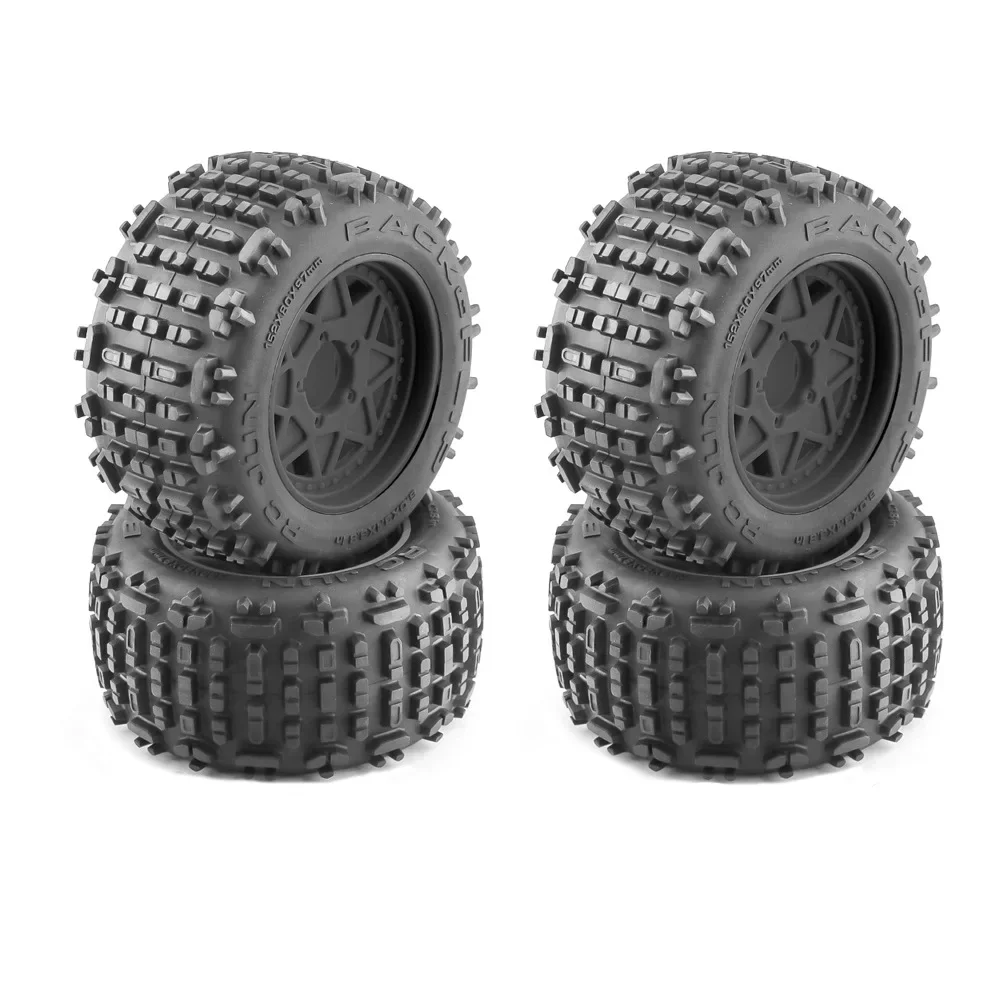 1 conjunto de pneus de caminhão de curso curto 158mm 1/8 1/10 com roda sextavada de 12mm 14mm 17mm para carro Slash ARRMA SENTON HSP HPI RC