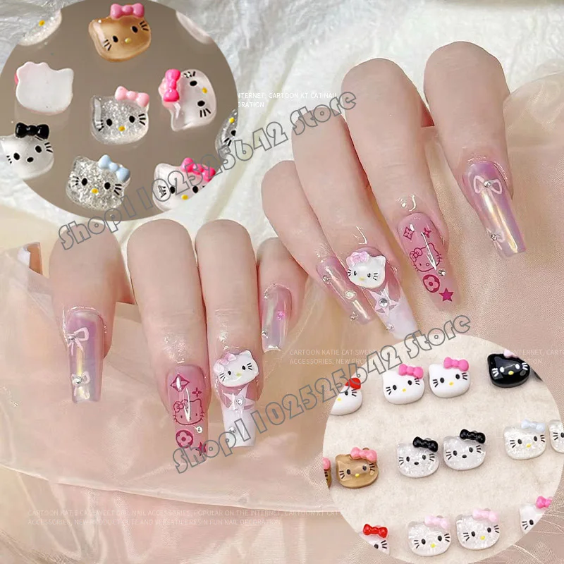 

Hello Kitty Nail Accessories Y2K Cinnamorolls Nail Accessories Patch Decoration DIY Resin Three-dimensional Nail Jewelry Drill