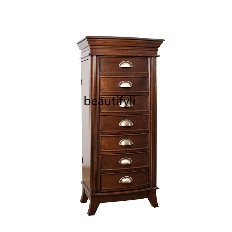 

A15 European and American Floor Jewelry Multi-Functional Jewelry Storage Cabinet Bedroom Floor Large Capacity Jewelry Cabinet
