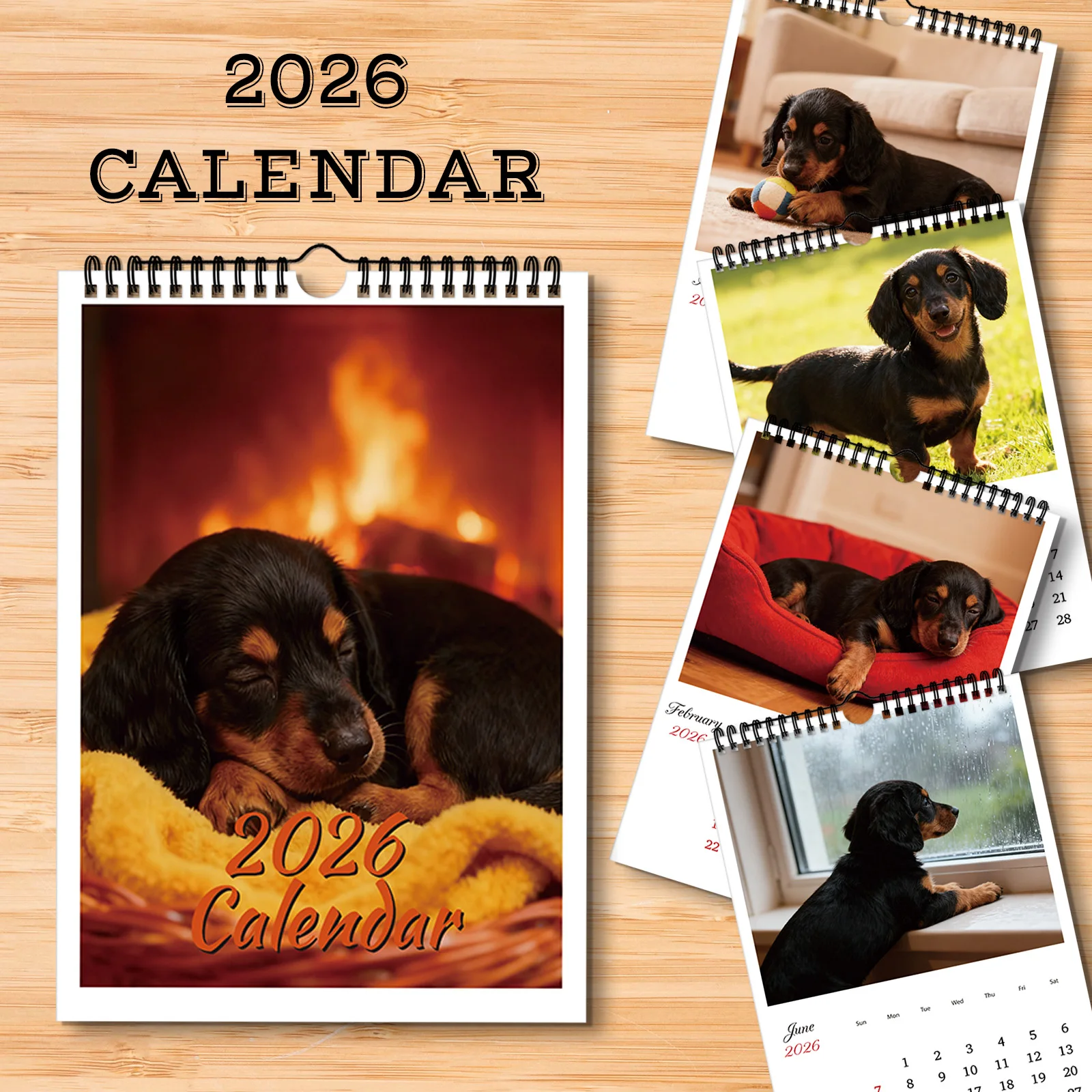 

1PC 2026 Dachshund Life Calendar,Suitable for Cozy Homes and Decorating Scenes for Pet Lovers A Perfect Cute Gift