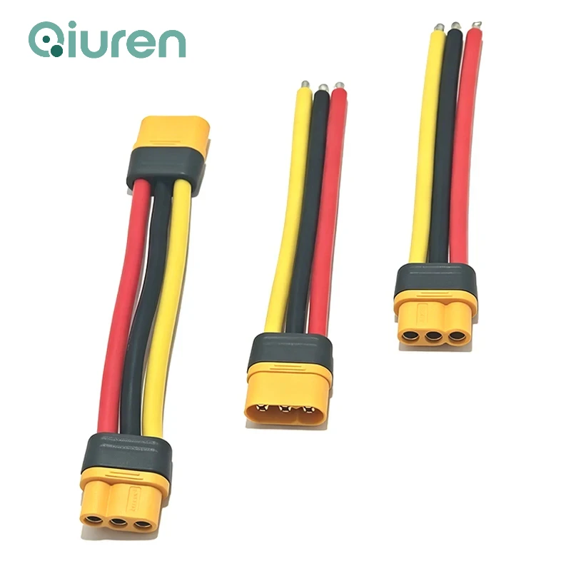 MR60 Male Female Plug Male to Female MR60-F/M Cable Three Core 10CM Silicon Wire 12AWG 30A for RC Lipo Battery