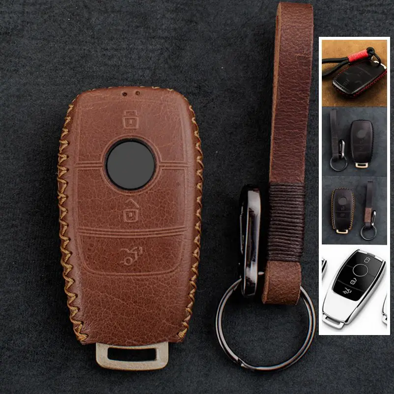 

GenuineLeather Car Key Fob Case Cover For Mercedes Benz A C E S A207 C207 A217 W221 W177 W205 W212 W213 E200 E260 E300 S212