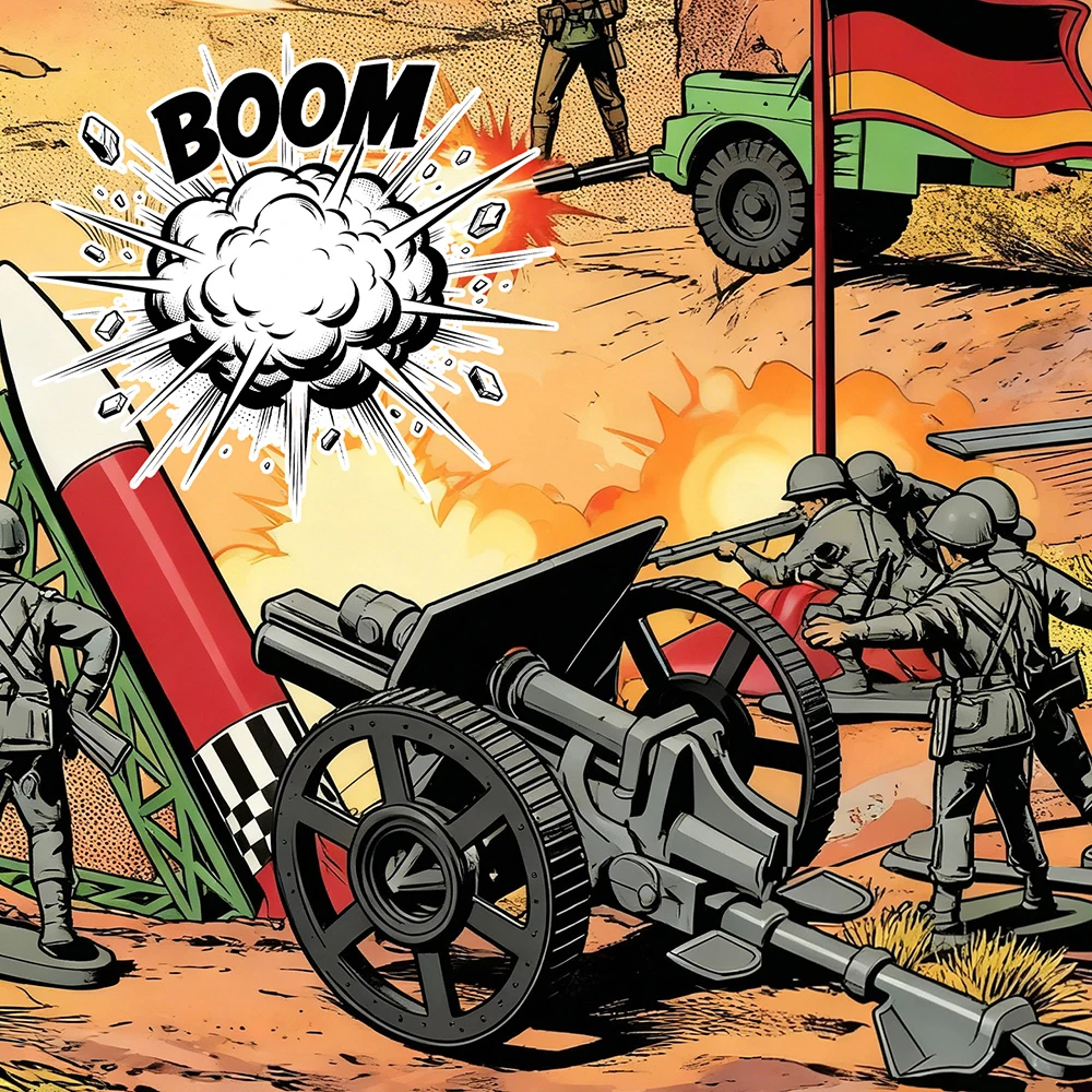 Zestaw do zabawy ViiKONDO Army Men, wojskowe przygody, plac bitewny z II wojny światowej, samolot, czołg, rakietnik, pojazd, figurka żołnierza, gra wojenna, kolorowe pudełko