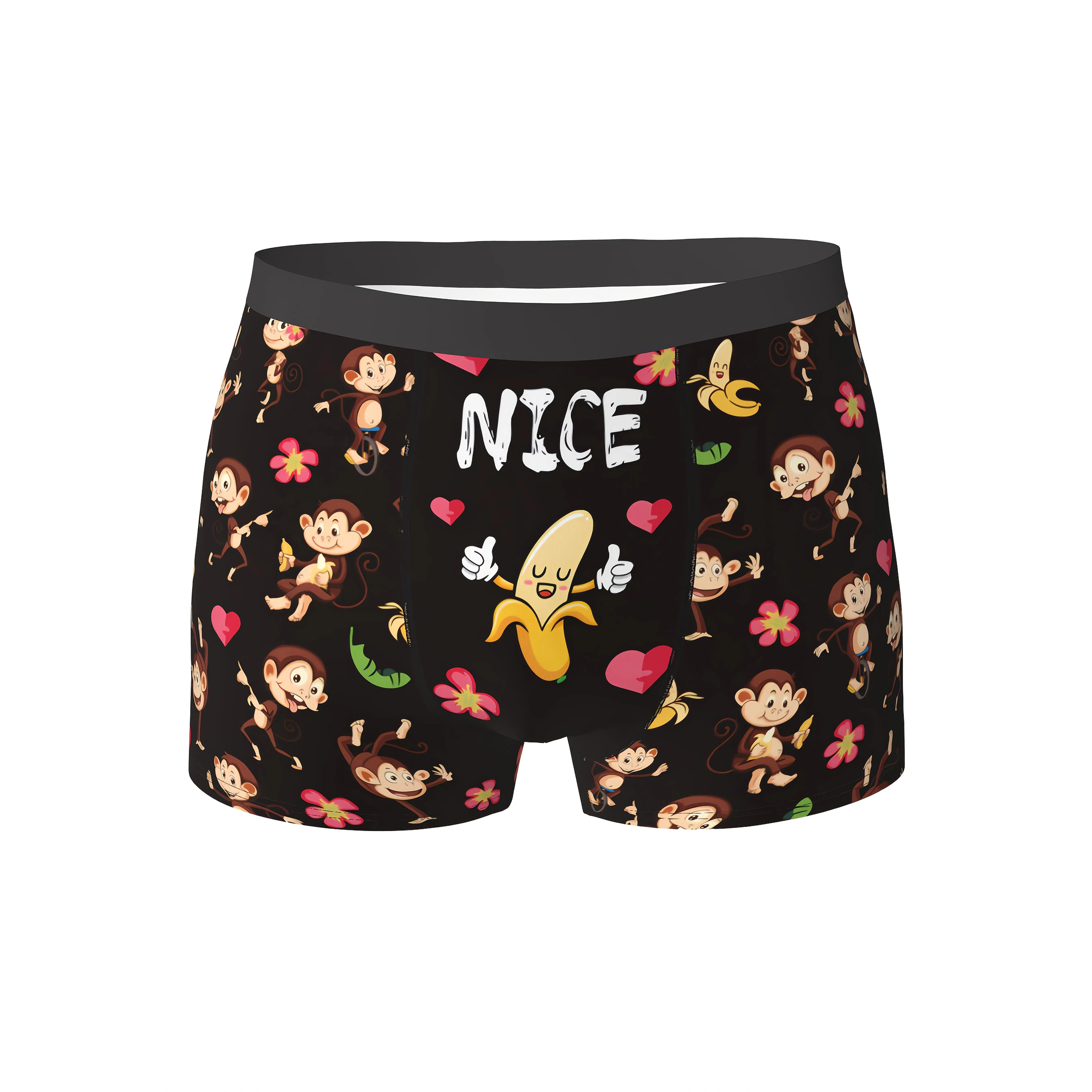 

Мужские креативные трусы-боксеры с 3D принтом банановой обезьяны, дышащее высокоэластичное нижнее белье для спортивного плавания