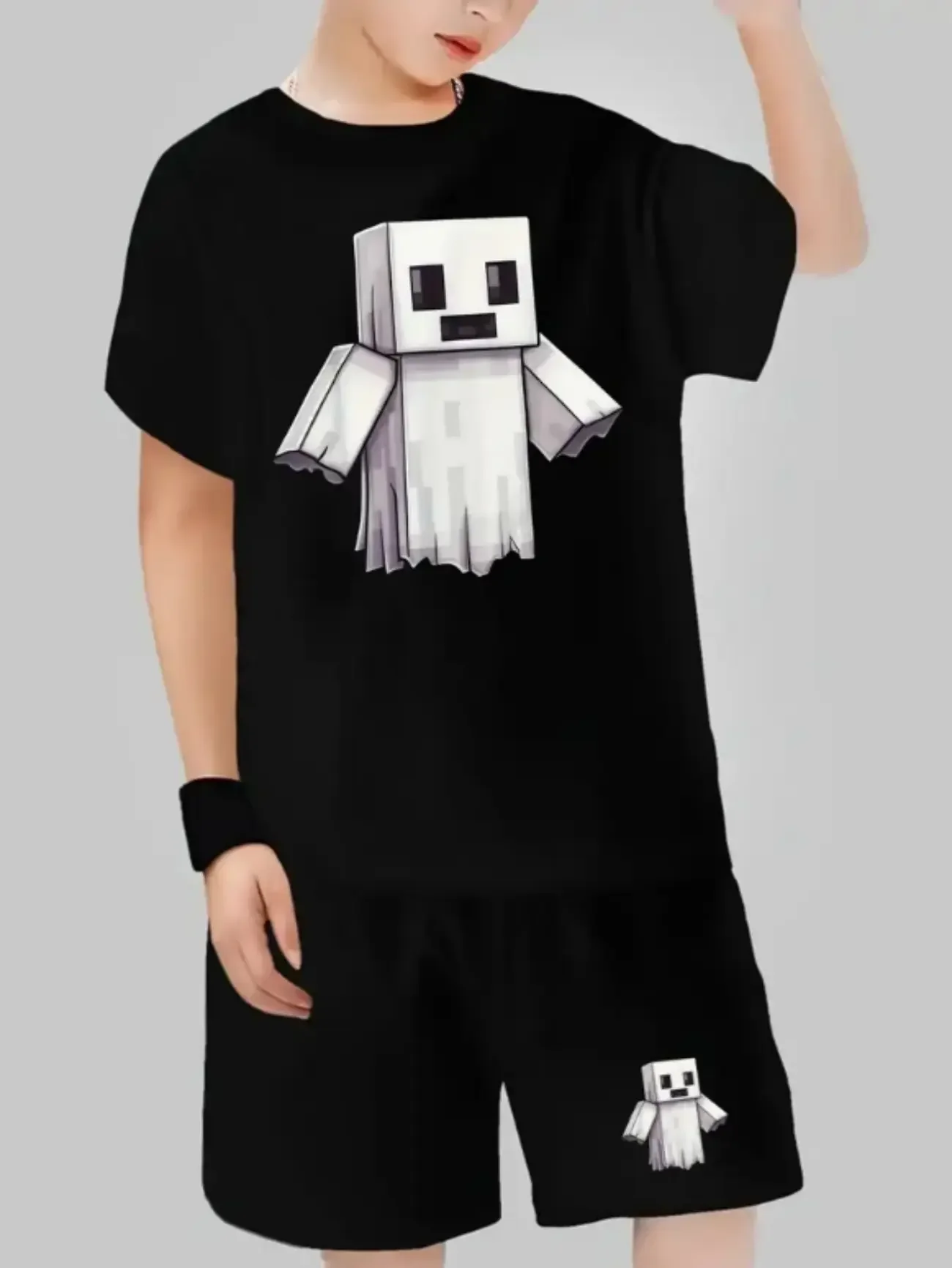 Fashionable 3D Printed Casual Pullover  Short Sleeved Shorts T-shirt  Outdoor T-shirt Shorts Set Suitable for Outdoor Wear