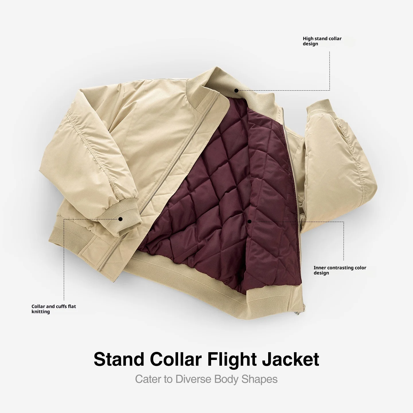 Mens Stand Collar Bomber Jacket 2025 Winter New Cleanfit Deconstructed Cotton Coat Streetwear Casual Loose Fit Parka