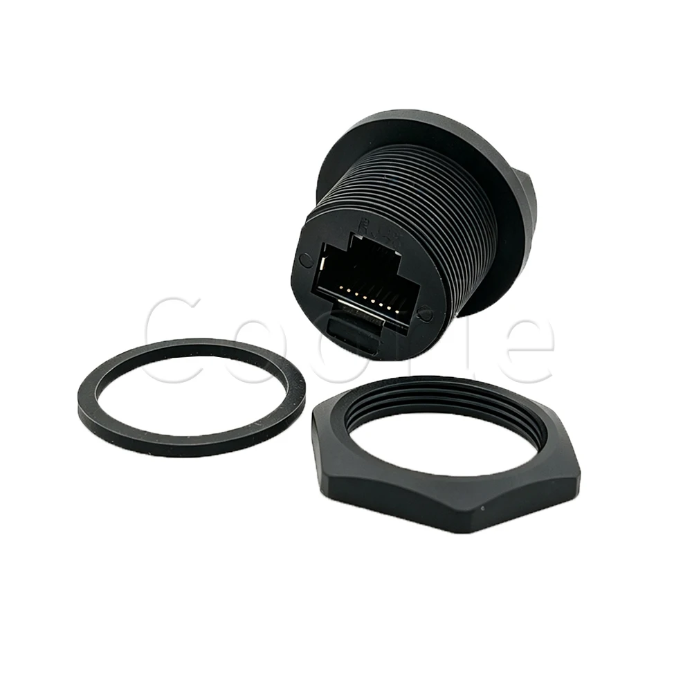 Industrial connector panel RJ45 waterproof IP67 pins Round female threaded type