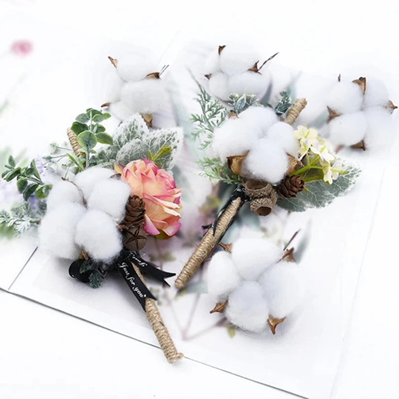 

5Pcs 5CM Artificial Flowers Wholesale Cotton Ball Christmas Decorative Plant Wedding Holding Home Decor Winter Bedroom Accessory