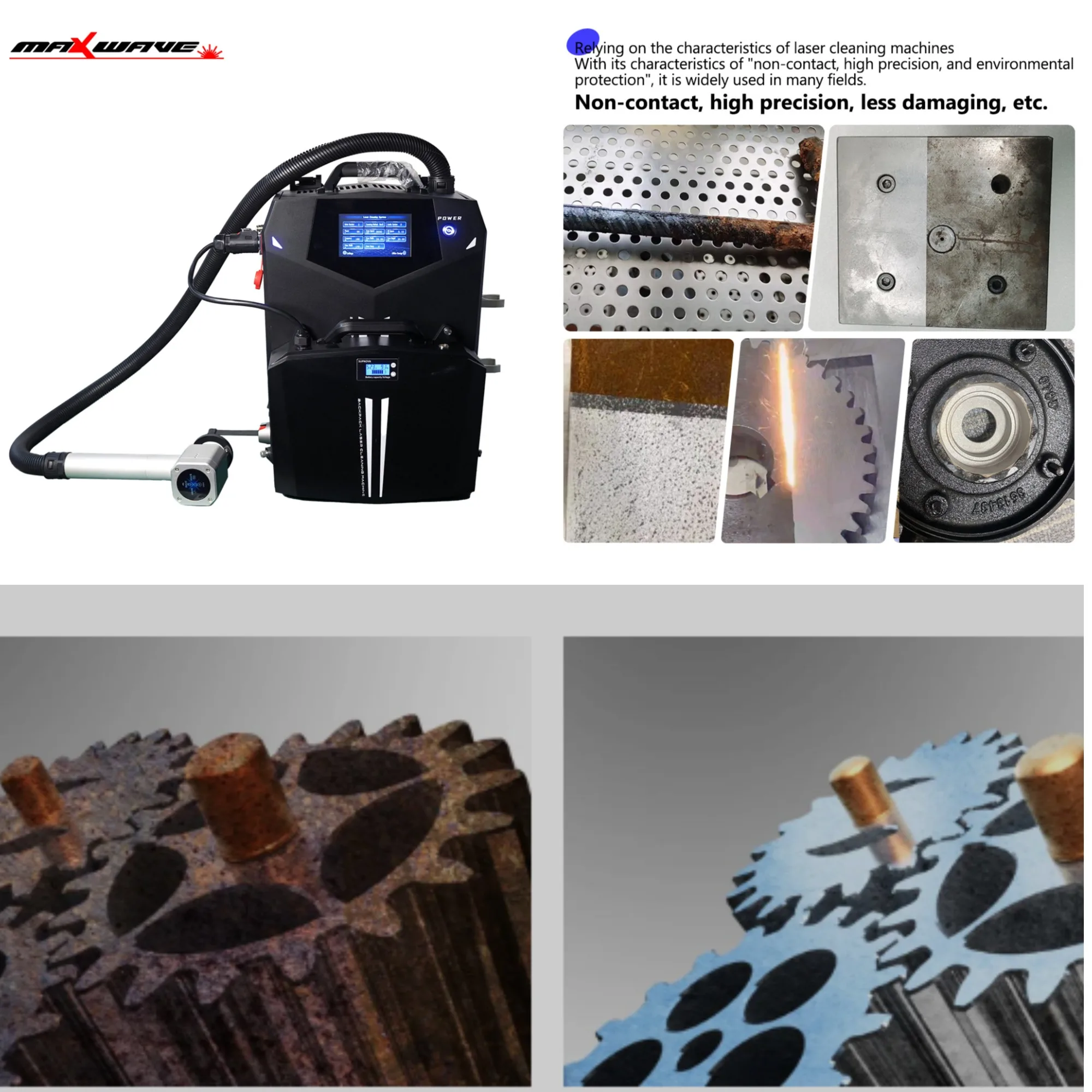 Ультрапортативная импульсная стиральная машина 100 Вт/200 Вт Импульсные лазеры для очистки рюкзака - чистая автомобильная ходовая часть, инструменты и деревянные двери