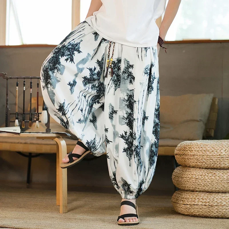 

Pop 2024 Spring Men Wide-leg Pants Male Retro Harem Pants Mens Hiphop Street Beat Harajuku Style Casual Pants Women Jogging Trou