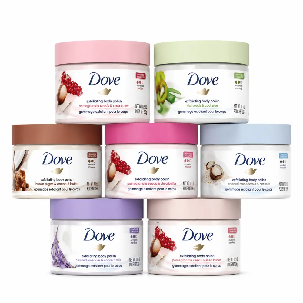 Dove Exfoliating Body Scrub 298g Moisturizing Nourishing Body Gentle Exfoliator For Dry Rough Skin Multi Fragrance Skin Care