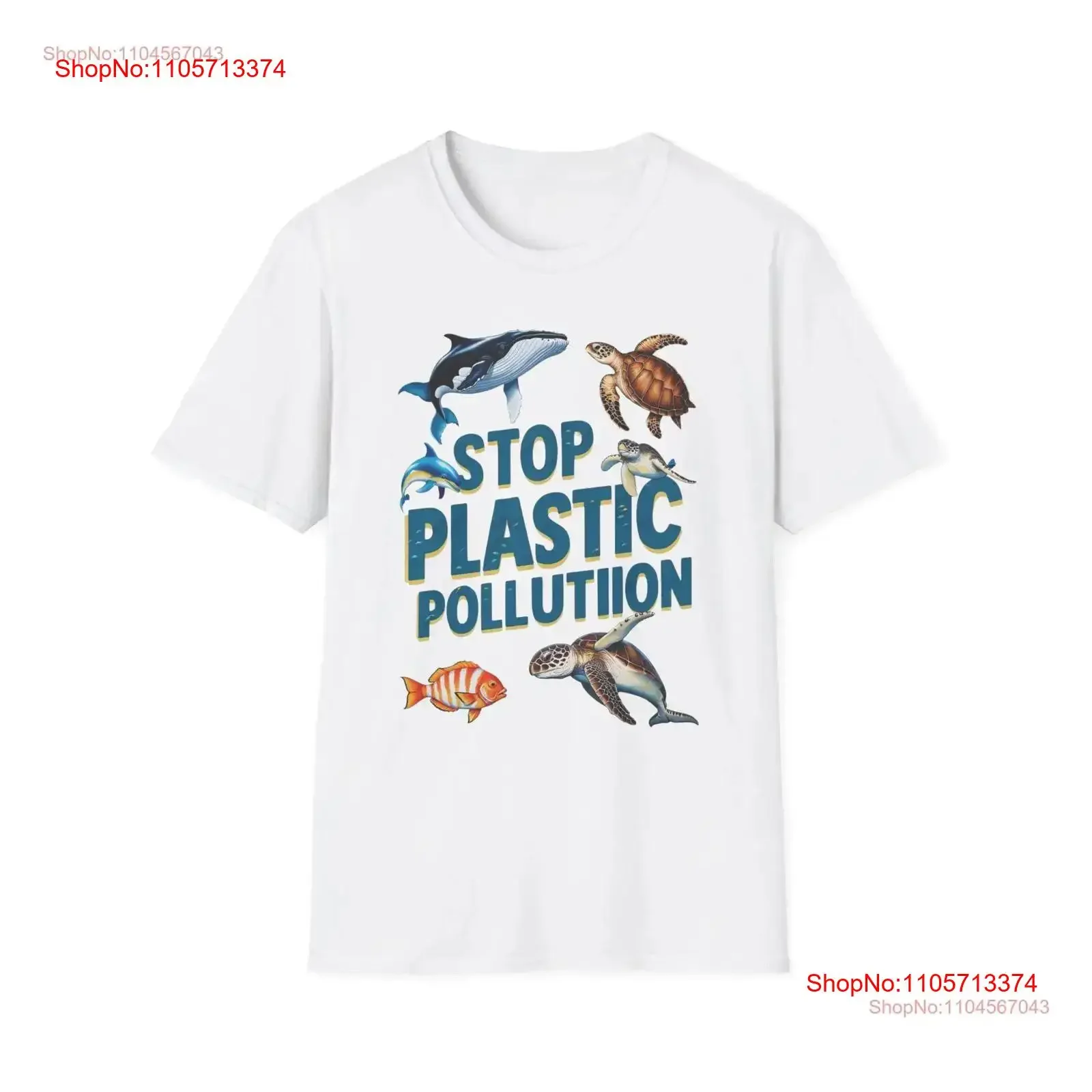 Stop Ocean Plastic Pollution Softstyle T Shirt Eco Friendly Marine Animal PrinT Environmental Awareness Top Lover vintage