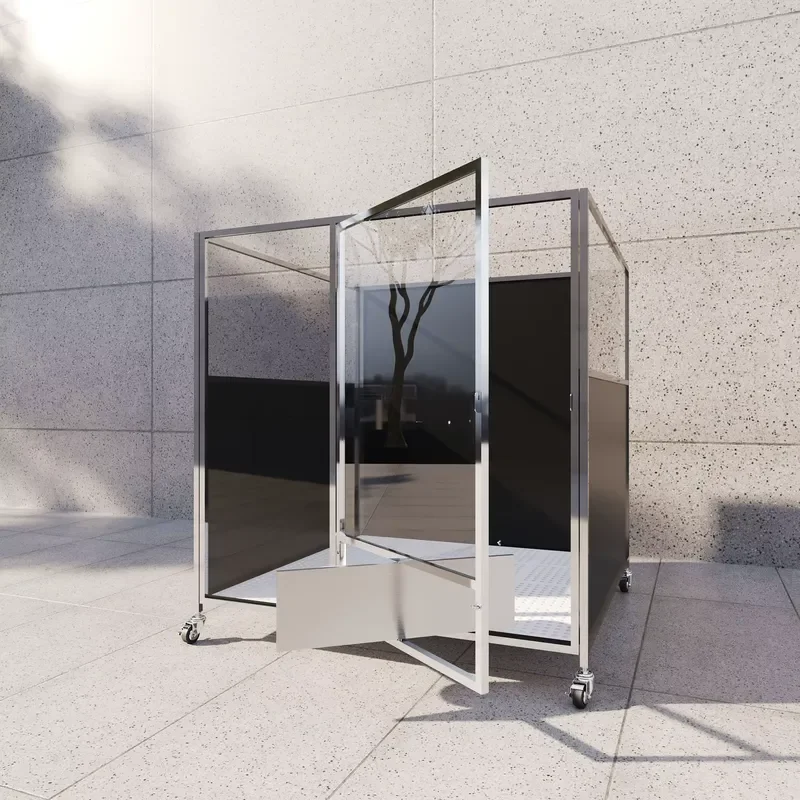 Durable Outdoor Dog Kennel Large Stainless Steel Pet Crate House Furniture for Commercial Pet Shop and Hotel Use