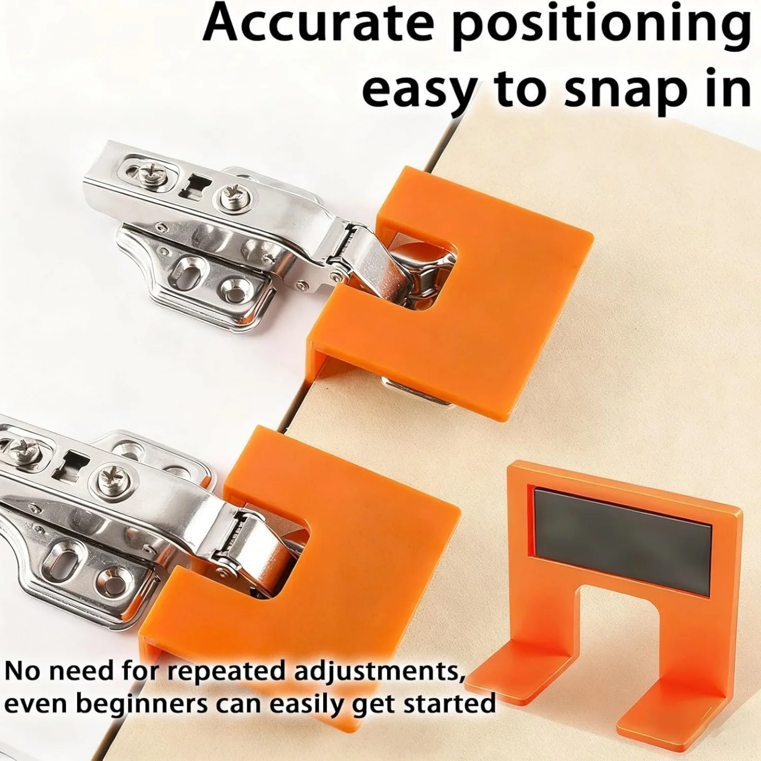 Magnetic Cabinet Door Hinge Spacer with Scale, 2mm Gap Alignment Tool for Cabinet Door Installation, Magnetic Hinge Jig