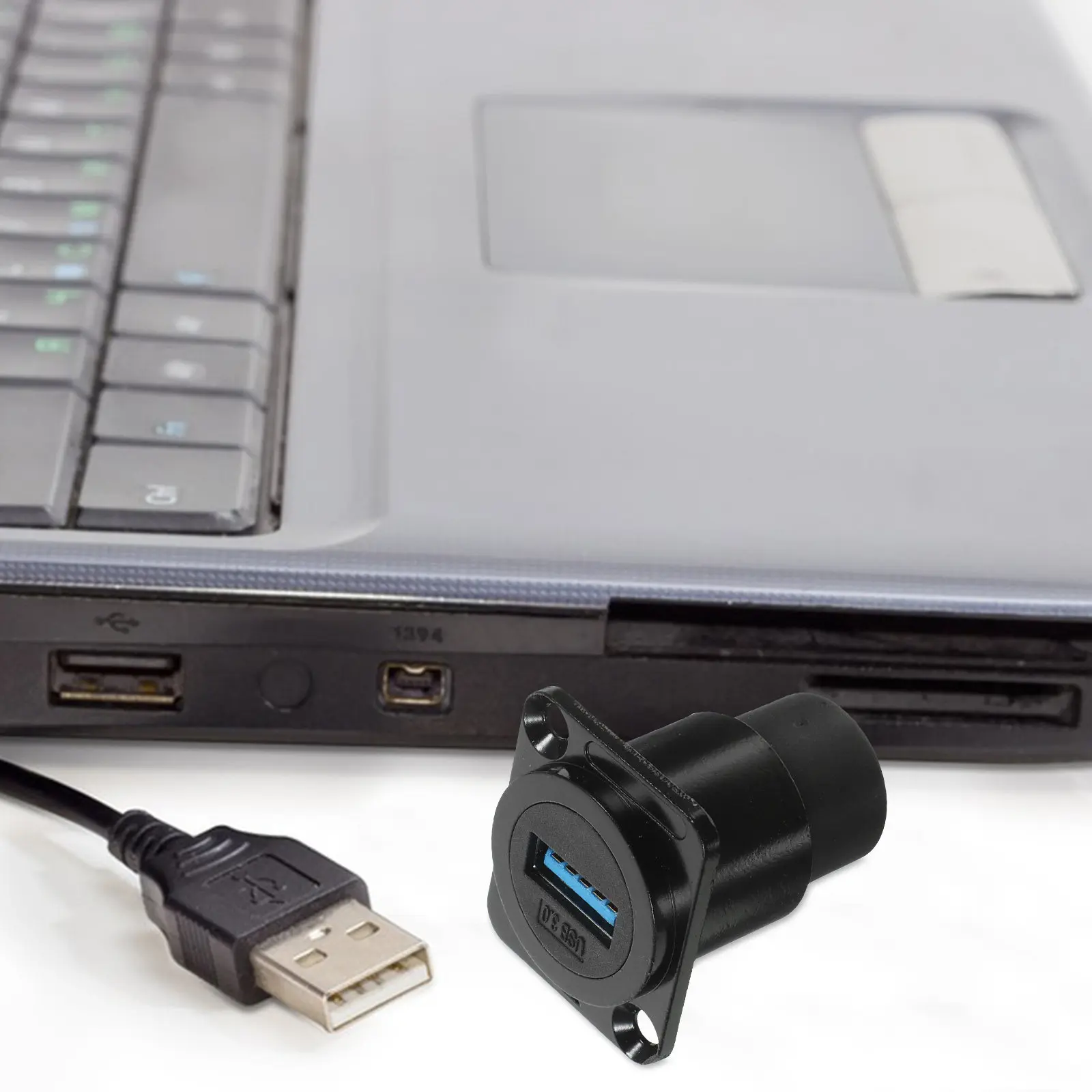 

USB 3.0 Panel Mount Connector Bulkhead Coupler Flush Mount Bronze Plated Waterproof IP67 USB Pass Through Coupler Extension
