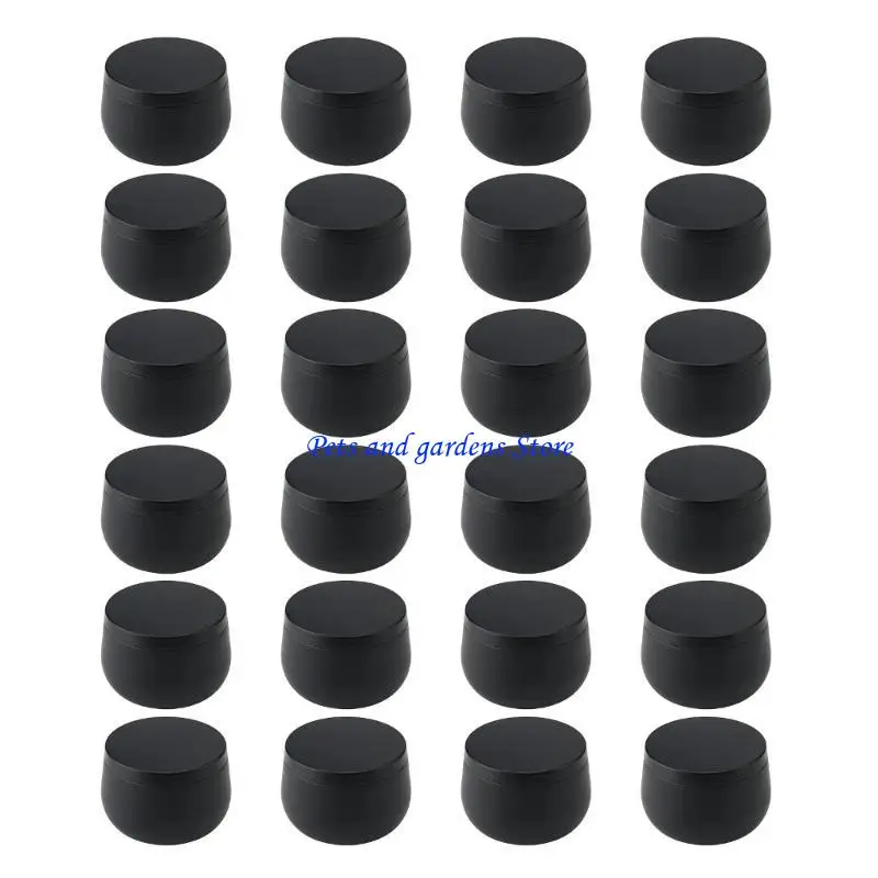 

H051 24Pcs Empty Jars with Lids Black Tins Containers for Creating and Storing Small Household Items