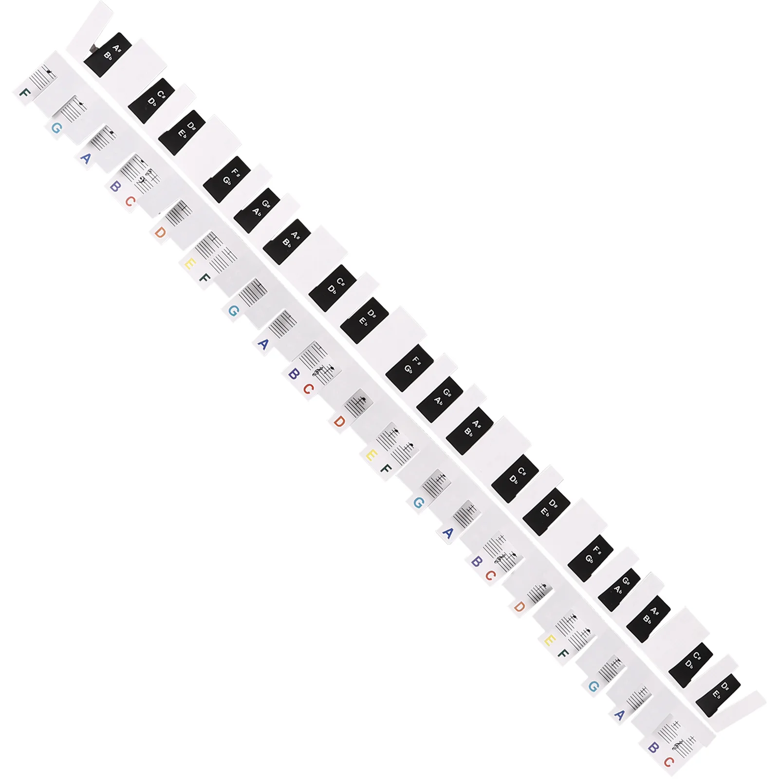 

2pcs Piano Stickers Keyboard Decals Detachable Reusable 88 Keys 61 Keys Piano Notes Guide Removable Labels Music Supplies