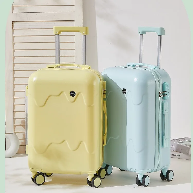 Chariot à crème glacée pour femme, valise épaisse de 24 pouces, petite boîte de voyage universelle à roulettes fraîches, boîte à bagages de 20 pouces