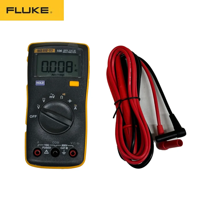 FLUKE 107/106/101/101kit Multimeter Professional Auto Range Digital Tester AC/DC Digital Automatic Voltage Current Multimeter