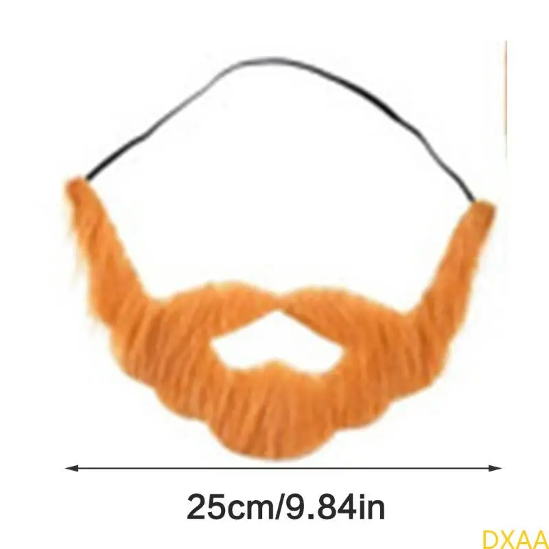 

DXAA 6Pieces Artificial Beards Mustaches Set Beard Mustaches with Elastic Band Halloween Cosplay Accessories for Women Men