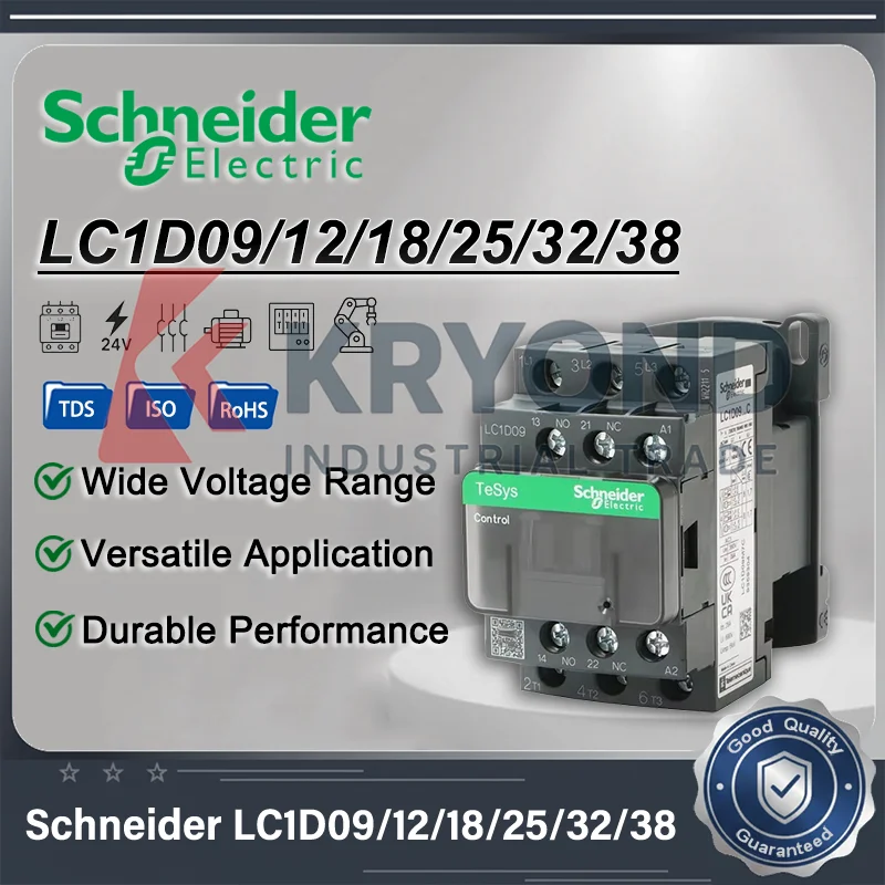 

Schneider LC1D09 12 18 25 32 38 Контактор переменного тока 3-полюсный катушка 9–38 А 24–380 В для управления двигателем и оборудования промышленной автоматизации