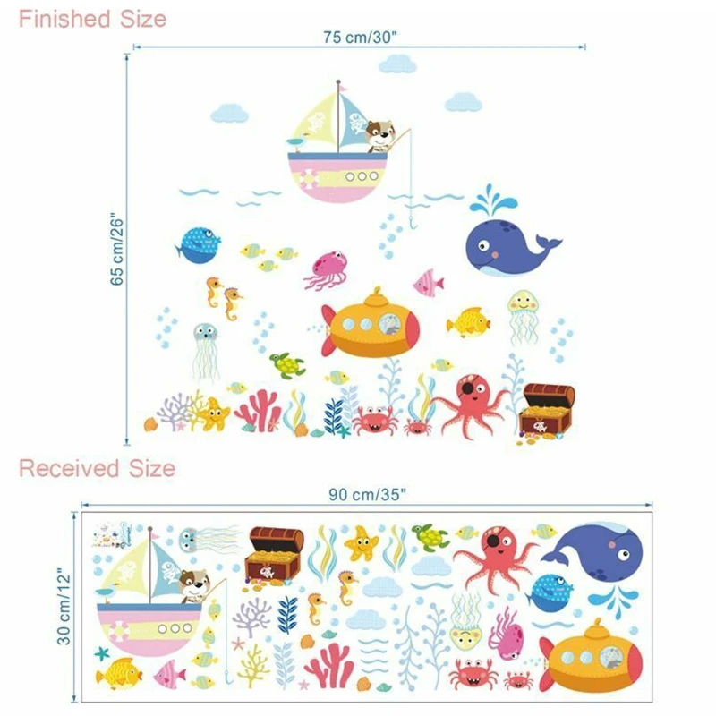 Decal Wall Sticker Removable Room Cover Decor Home Vinyl Waterproof Cartoon Classroom Kindergarten High Quality