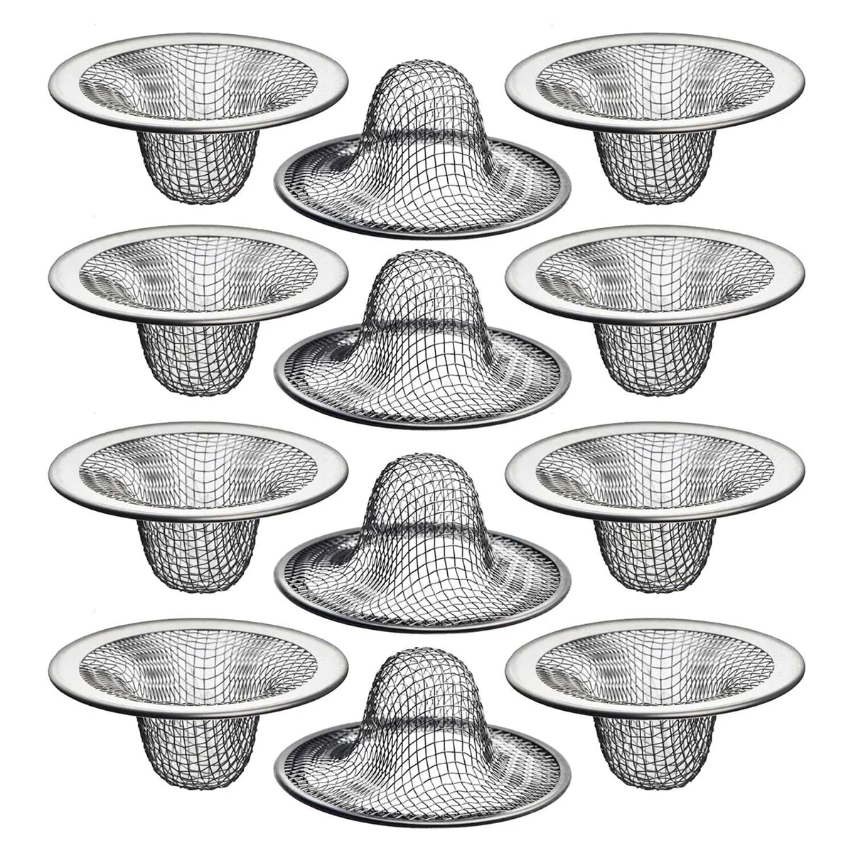 B45C 12PCS 2.125Inch Top / 1Inch Basket- Mesh Sink Drain Strainer Hair Catcher for Bathroom Sink, Utility, Slop, Laundry, RV