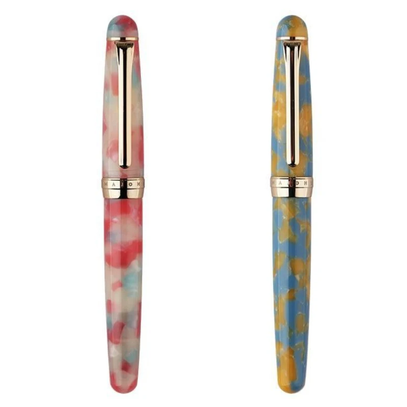 

Ручка с низкой скидкой MAJOHN S9, перьевые ручки из смолы, иридиевое золото, EF F, 0,5 мм, перьевые ручки Moonman, офисные студенческие письменные ручки, подарок