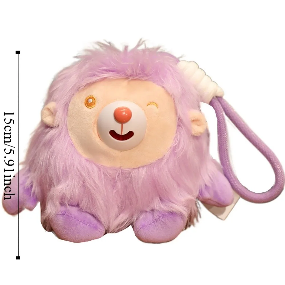 Colgante de peluche de Animal con lengua adhesiva, colgante de muñeco de peluche con sonido, bonito diseño divertido, llavero de muñeco de peluche, colgante de bolso