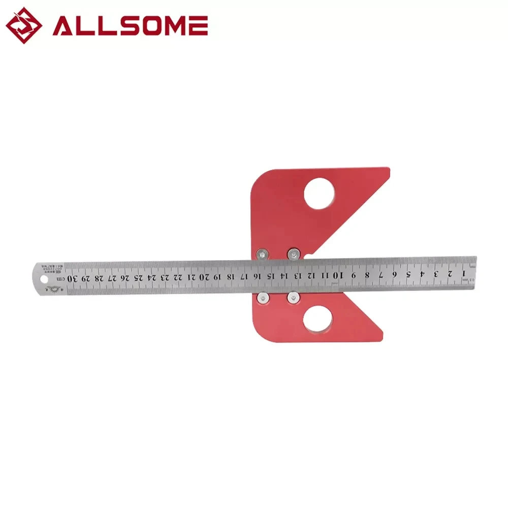 ALLSOME Woodworking Center Scribe 45 Degree Angle Line Gauge Wood Ruled Carpenter Ruler Gauge HT2340