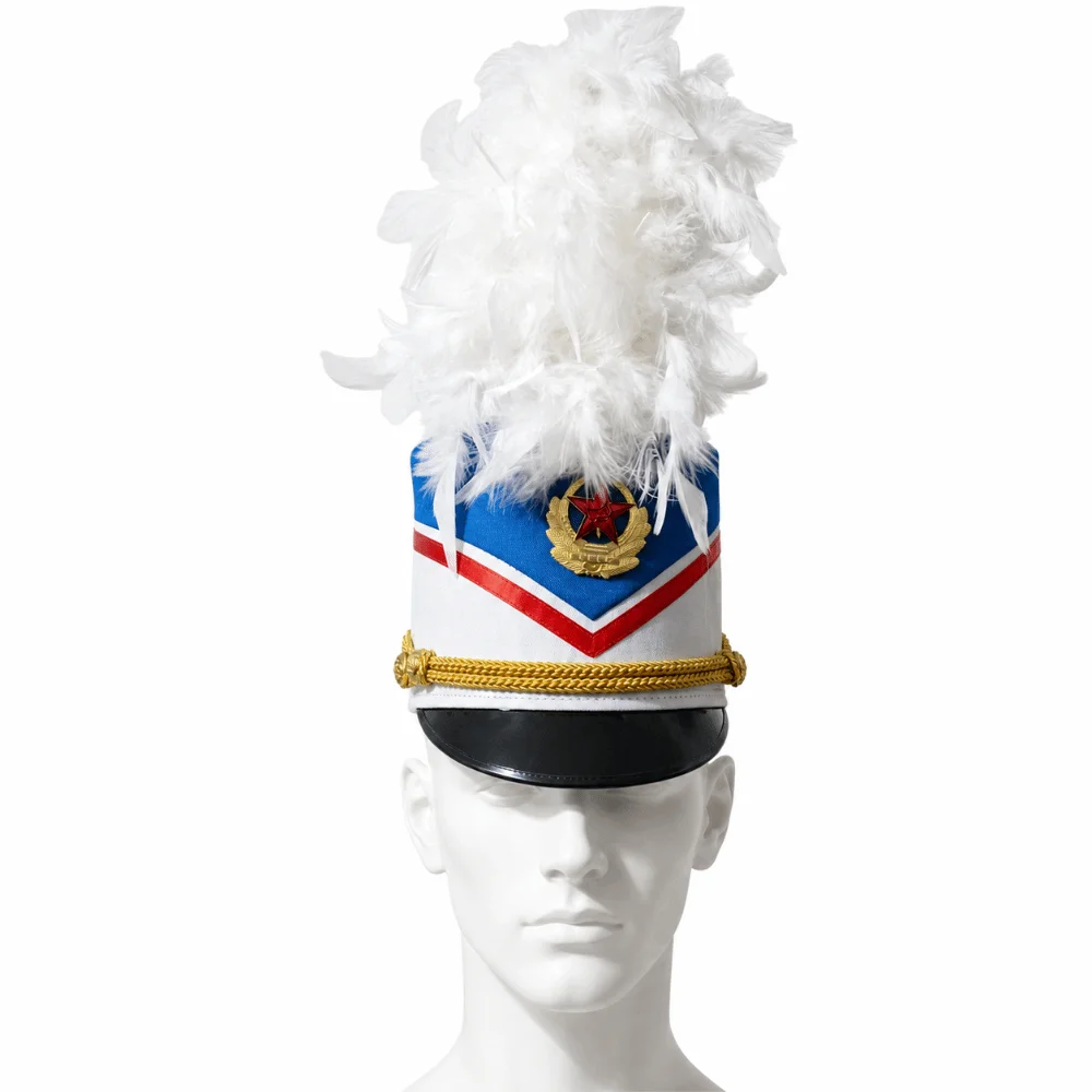 Stylish Drummer Hat Striped Marching Band Guard Parade Cap Nutcrackers-hat Halloween Theme