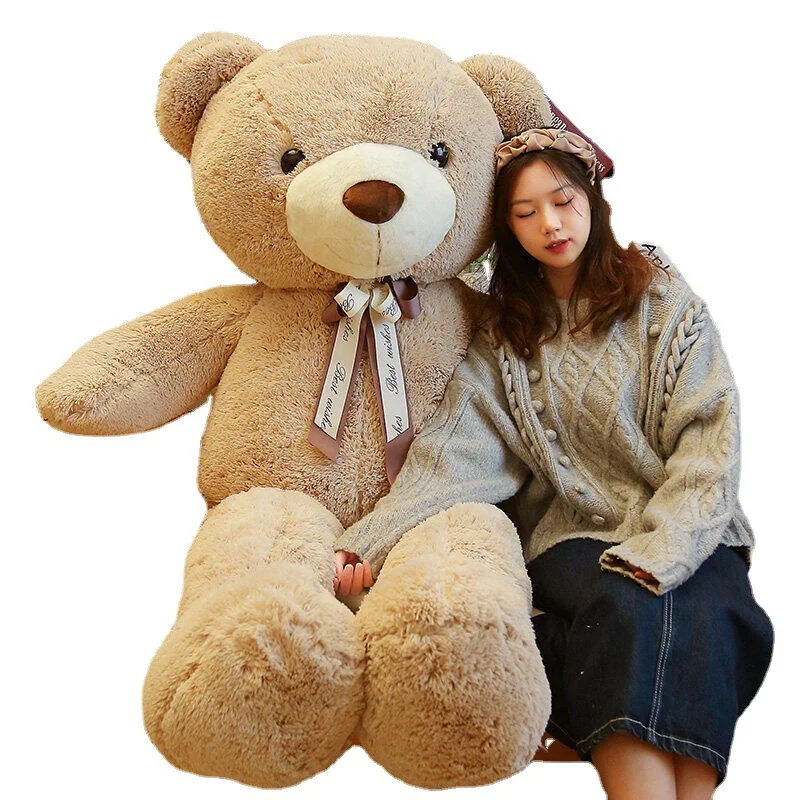 حيوانات محشوة من القطيفة، دب تيدي عملاق محشو، هدية عيد ميلاد، وسادة عناق، وسادة نوم، لعبة ناعمة كبيرة الحجم للعناق