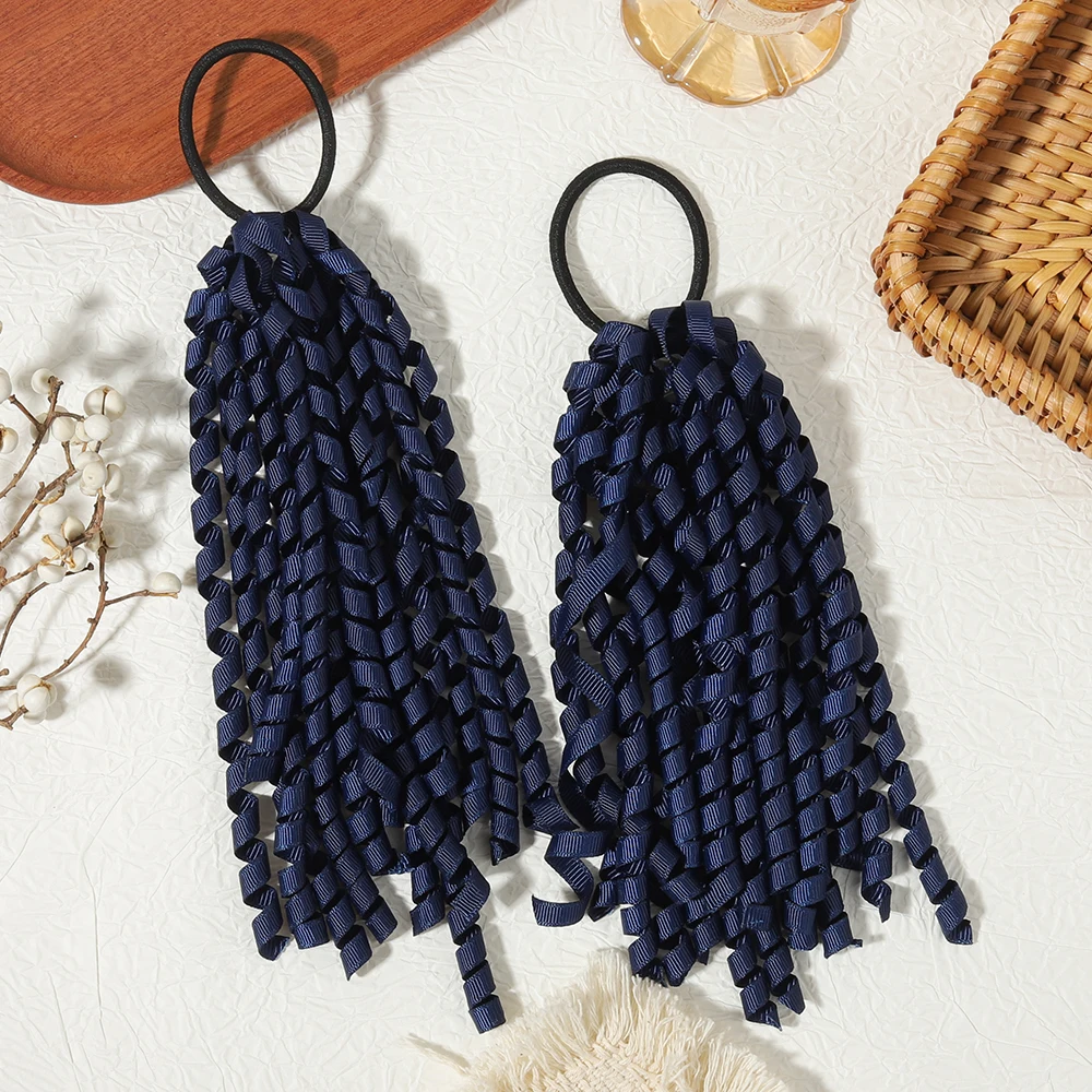 2 Stück/Set Satin-Quasten-Stirnband und Pferdeschwanzhalter, geeignet für Mädchen, dekoratives Haar-Accessoire für WM-Partys – Detail 17