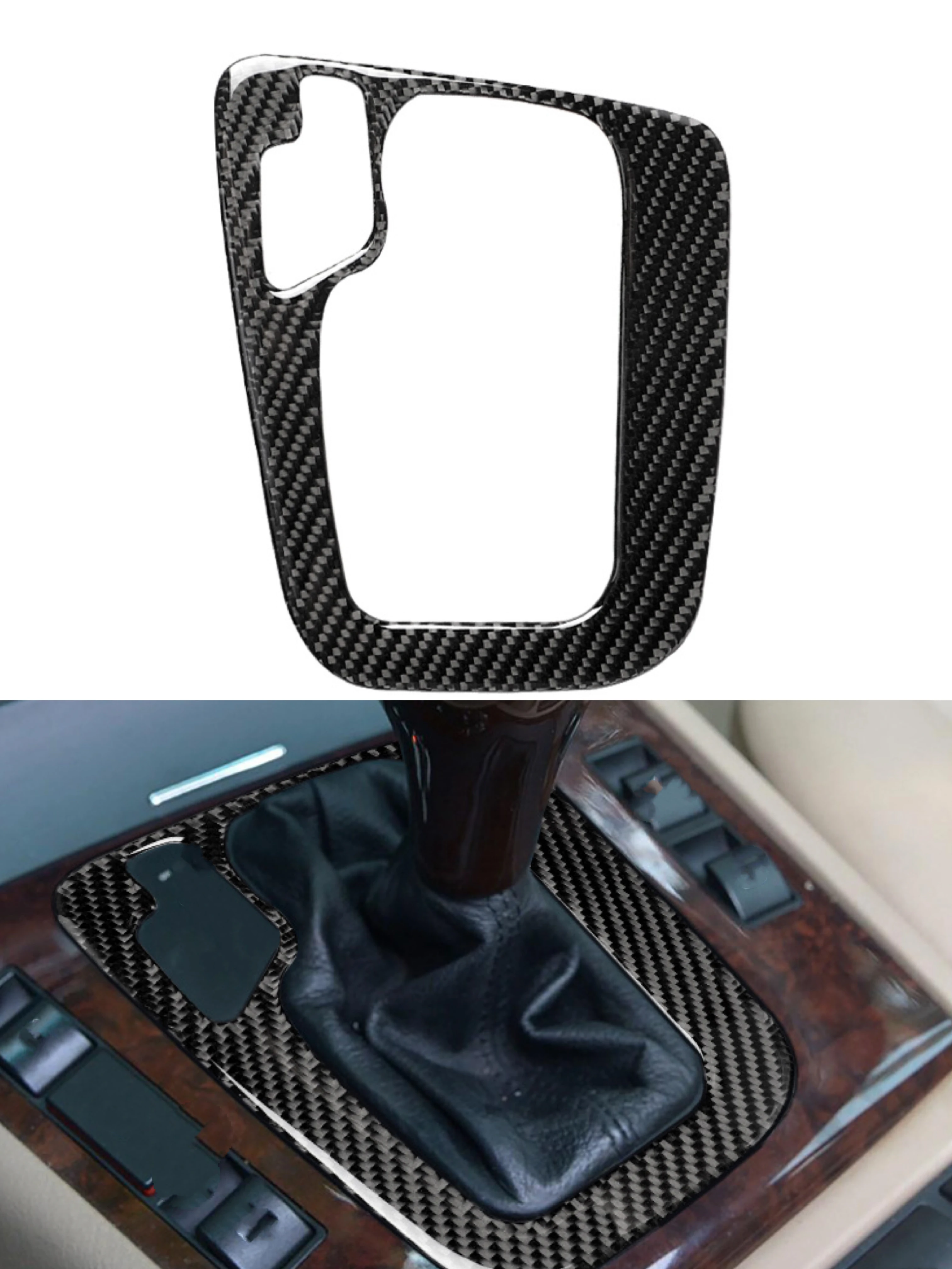 Carbon Fiber Console Gear Shift Panel Frame Cover Trim Sticker for BMW E46 1998 1999 2000 2001 2002 2003 2004 2005