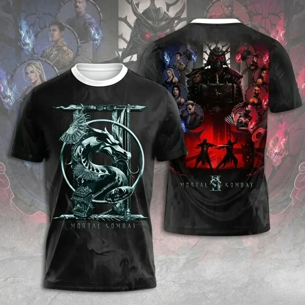 Mortal Kombat 2 Movie Version 2026 T-shirt Full Screen Printed Black Men's Printed Pattern Casual Men's Breathable Short Sleeve