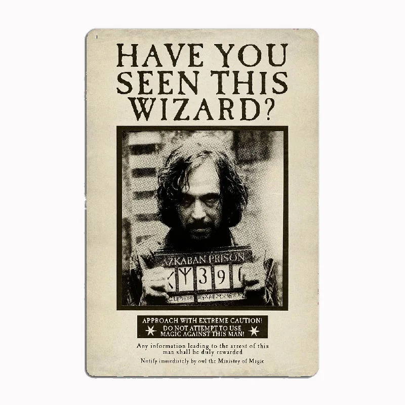 

Wanted Posters Have You Seen This Wizard Metal Poster Sign Garage Club Custom Wall Tin Room Decor Home Decor