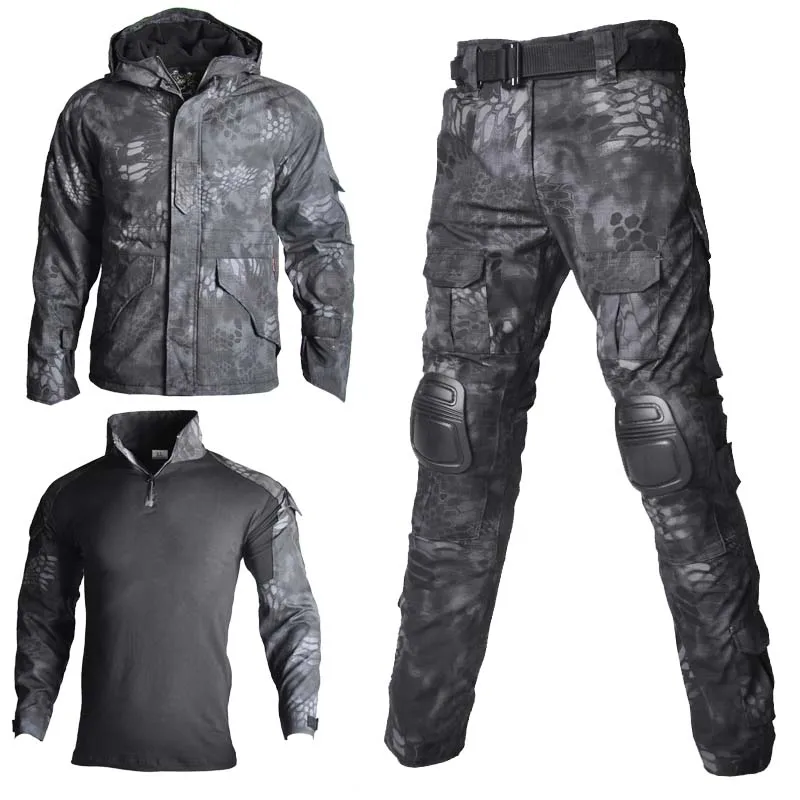 Tactical Suit Men Pants Sport Uniform US CP Camouflage Jackets Airsoft Combat Paintball Shirt Pant +pads Hunting Clothes