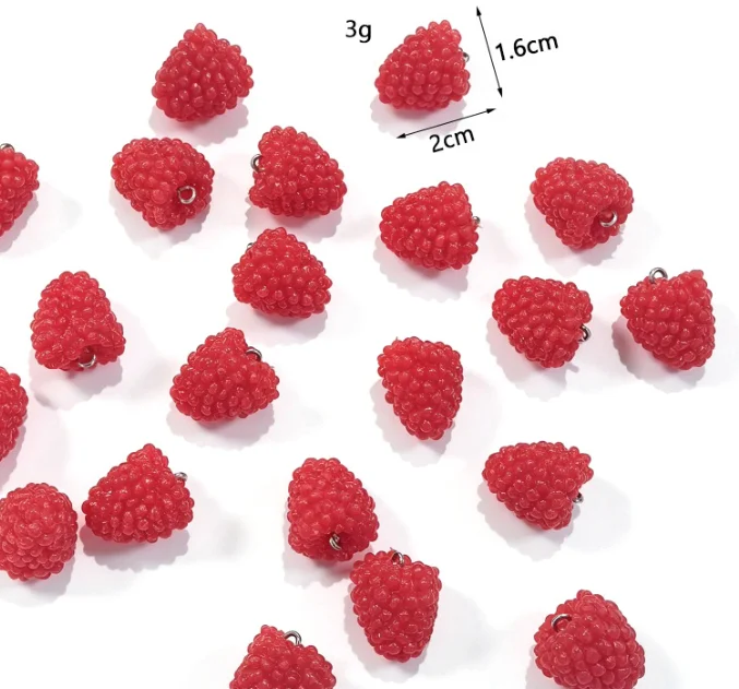 Lot 10 Pcs Resin Raspberry Charms Jewelry Making  Earrings Pendants Necklaces Bracelets DIY Accessories gift