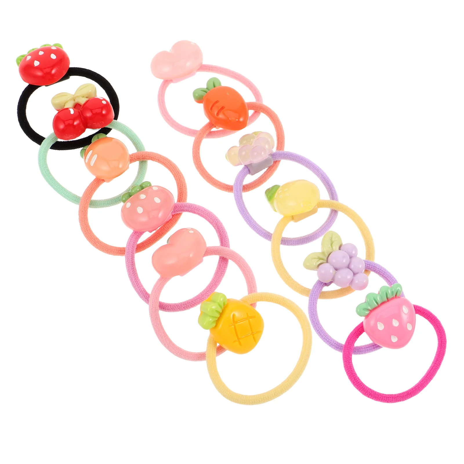 

12Pairs Kids Fruit Hair Ties Jelly Color Elastic Bands for Baby Girls Comfortable Stretchy Hair Rope for Daily School Party Use