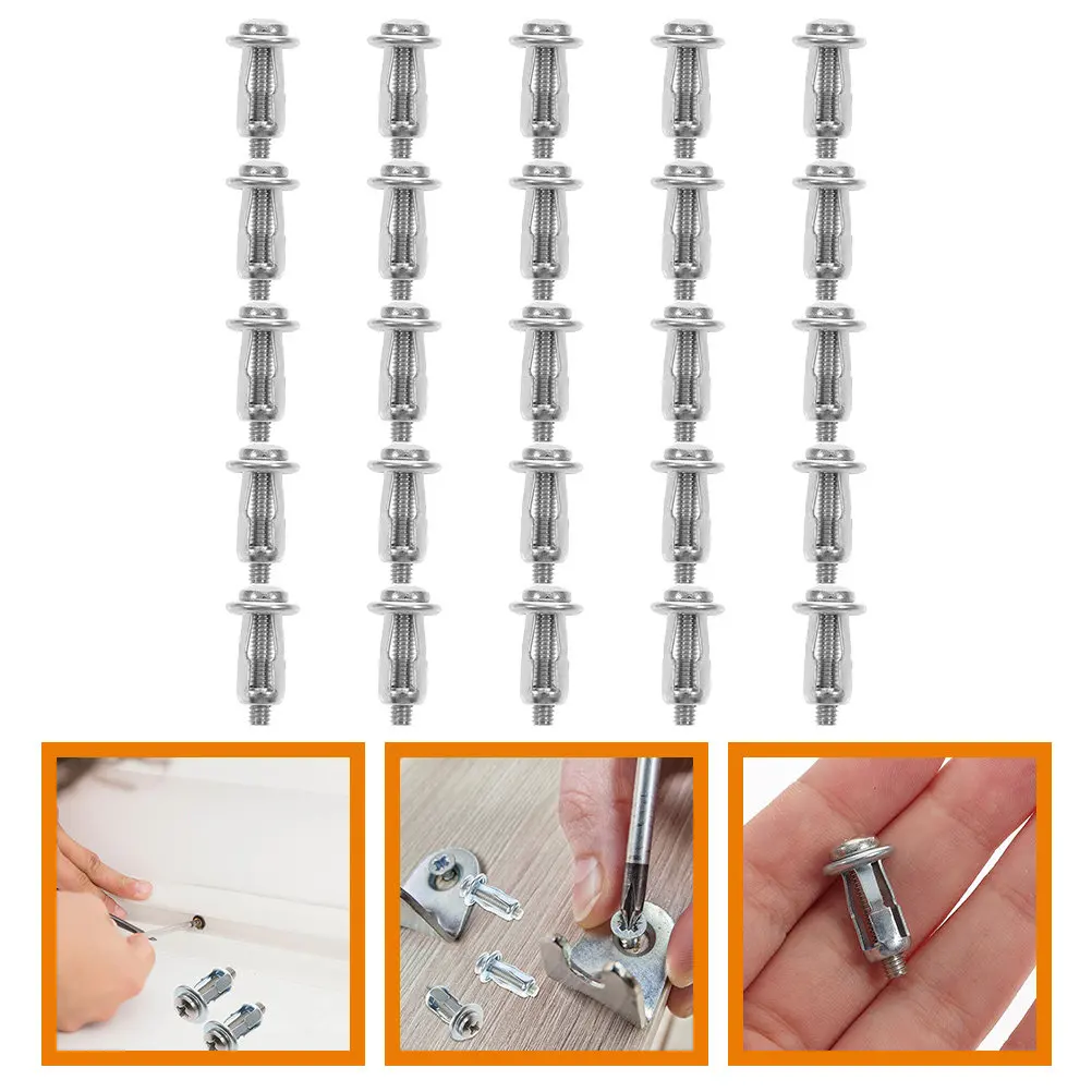 25Pcs Hollow Door Anchor Expansion Nuts Screw Fasteners Threaded Inserts for Hollow Walls Metal Fixing Hardware